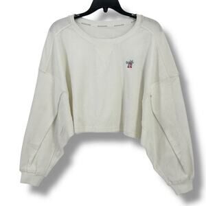 Magnlens Terry Cropped Dolman Sweatshirt Womens Size Large 175